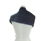 Gucci Scarf Shawl Velour Border Logo Silk Navy — view 2