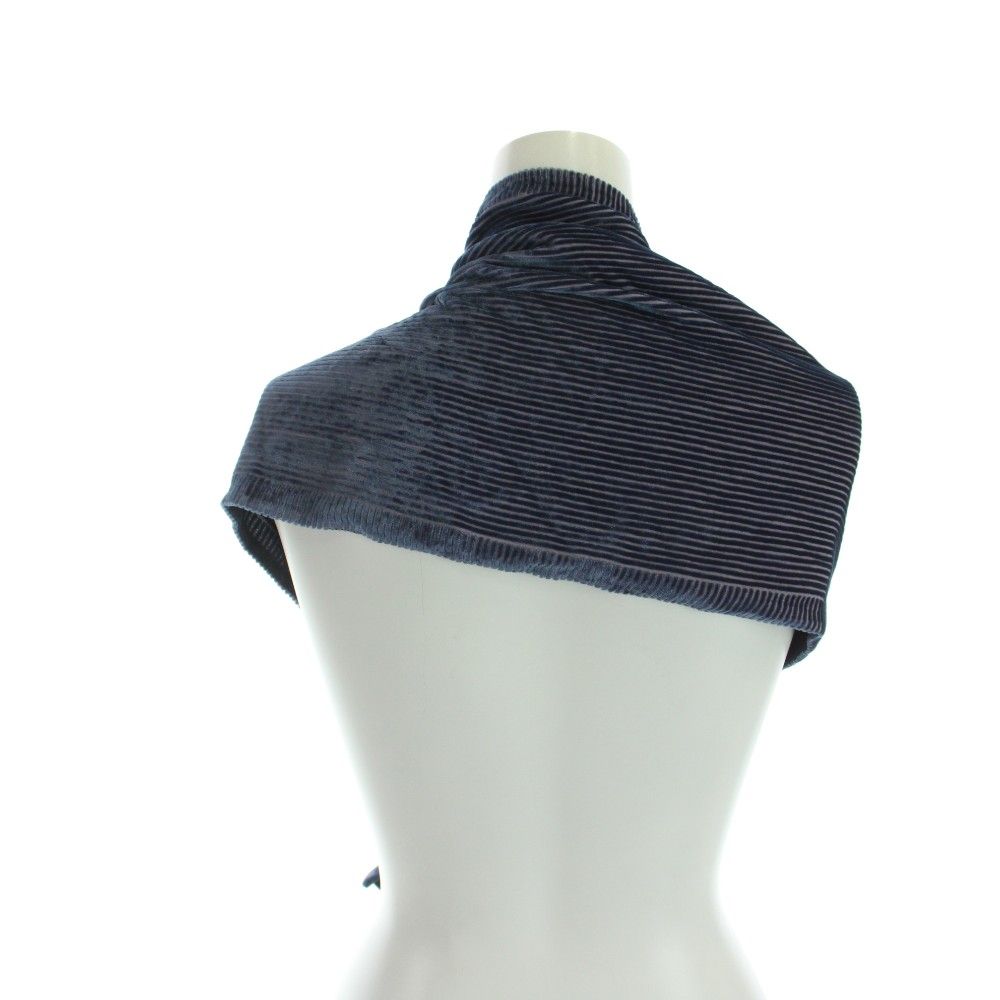 Gucci Scarf Shawl Velour Border Logo Silk Navy — view 2