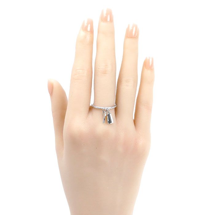 Hermes 18k White Gold Kelly Clochette PM Ring Diamond — view 8