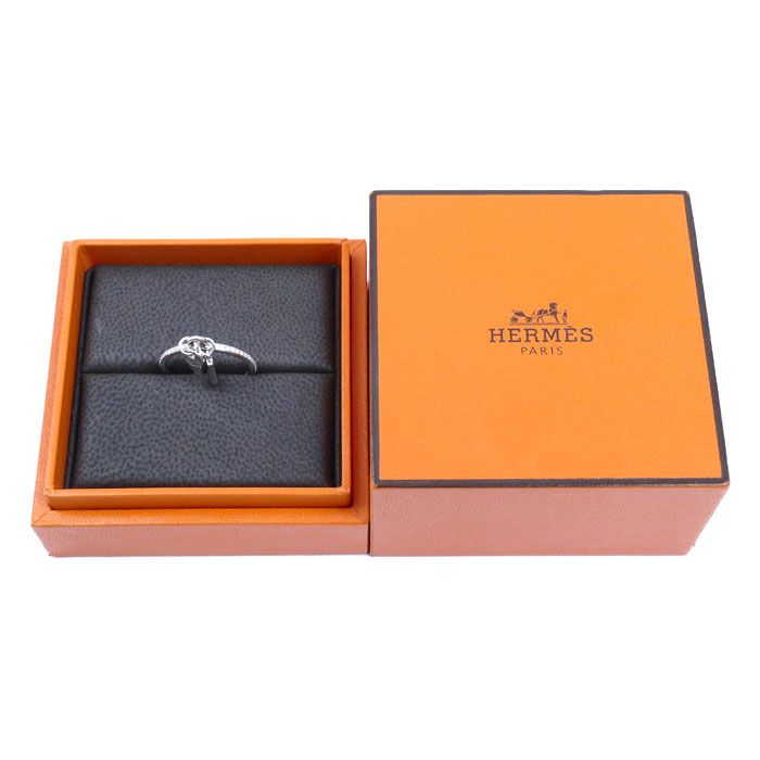 Hermes 18k White Gold Kelly Clochette PM Ring Diamond — view 9