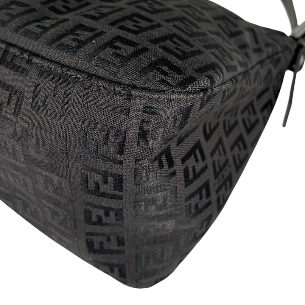 Fendi Zucchino Mamma Baguette Shoulder Bag Canvas Black — view 8