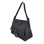 Fendi Zucchino Mamma Baguette Shoulder Bag Canvas Black — view 2