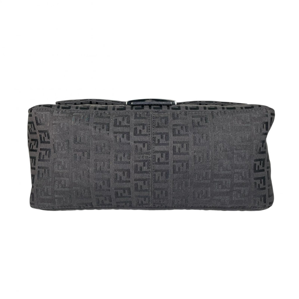 Fendi Zucchino Mamma Baguette Shoulder Bag Canvas Black — view 4