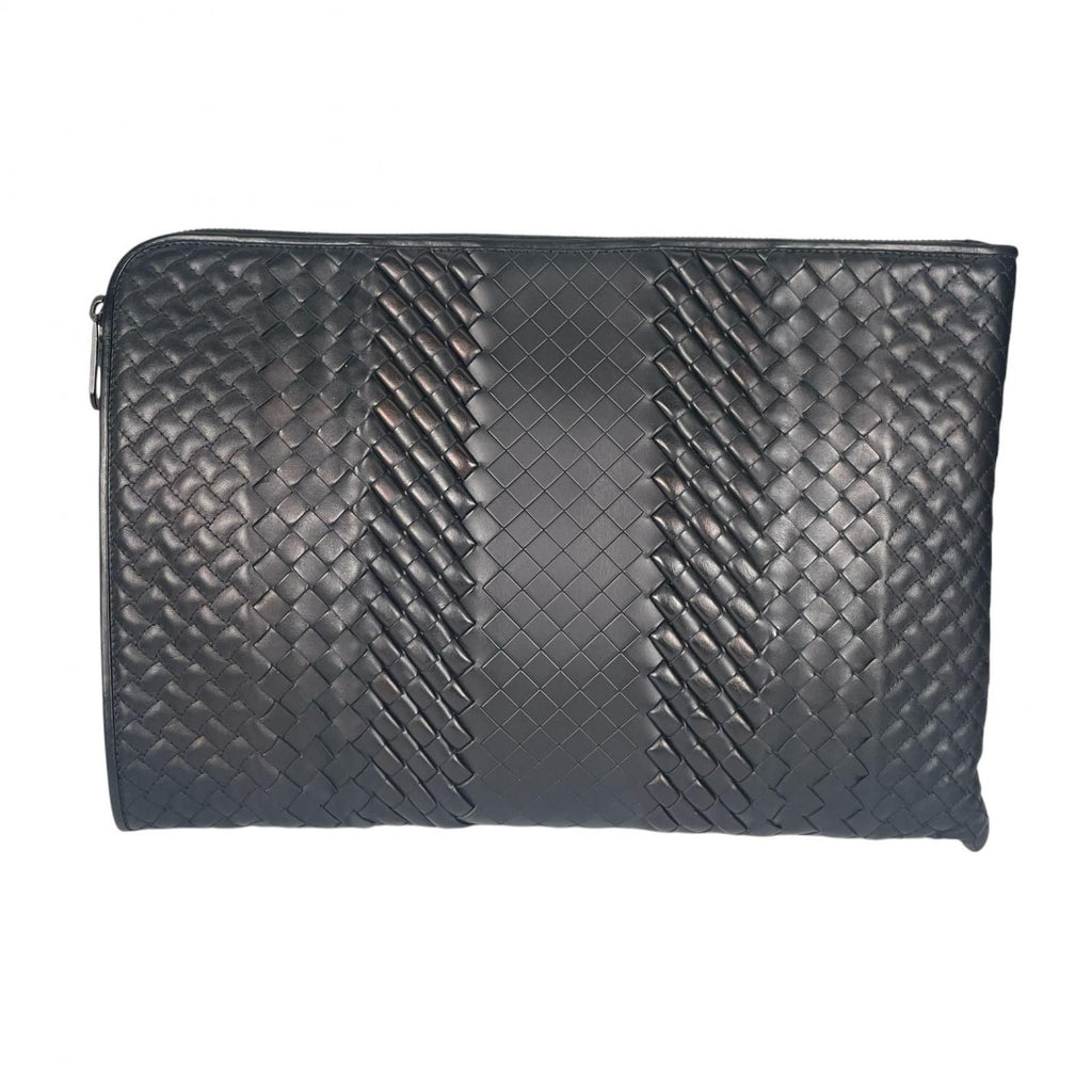 Bottega Veneta Intrecciato Clutch Leather Black