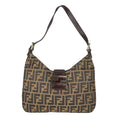 Fendi Zucca Hobo Shoulder Bag Canvas Brown