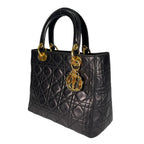 Dior Lady Dior Handbag Lambskin Black — view 2