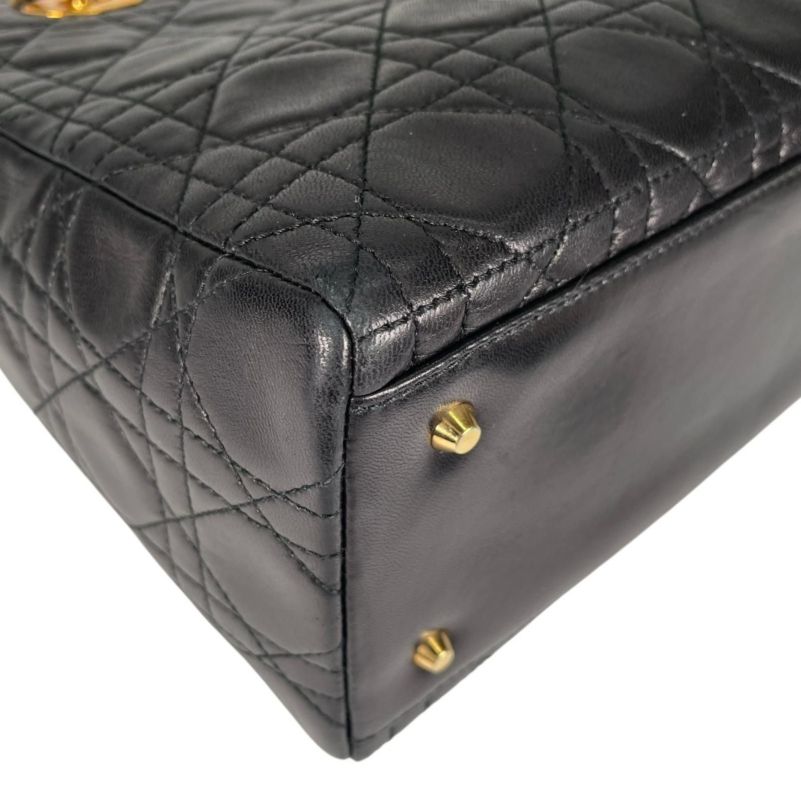 Dior Lady Dior Handbag Lambskin Black — view 7