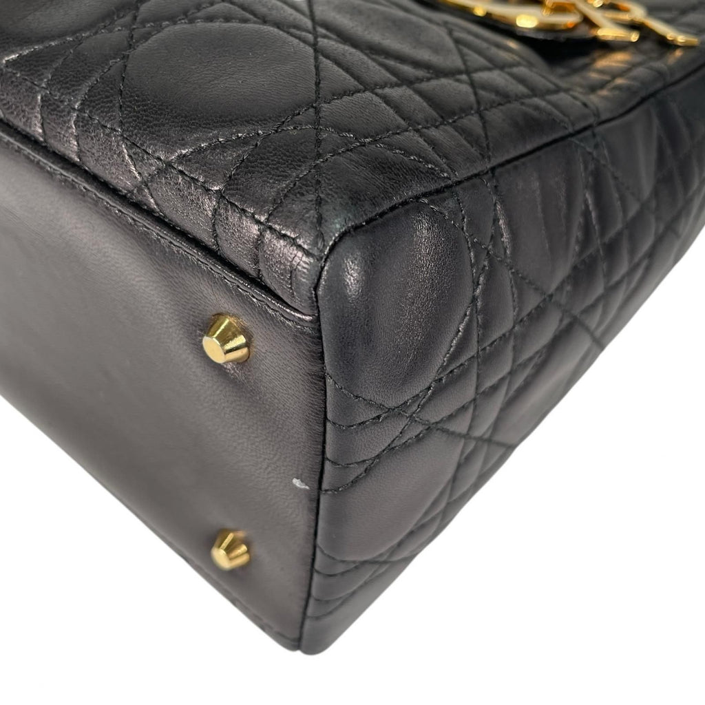Dior Lady Dior Handbag Lambskin Black — view 6