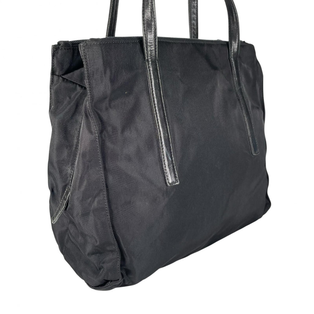 Prada Triangle Logo Tote Bag Nylon Black — view 4