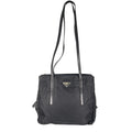 Prada Triangle Logo Tote Bag Nylon Black