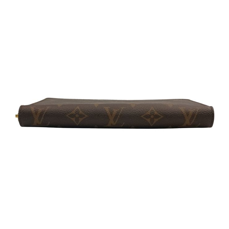 Louis Vuitton Wallet Zippy Organizer Brown Monogram Zip Around Travel Case Gold — view 4
