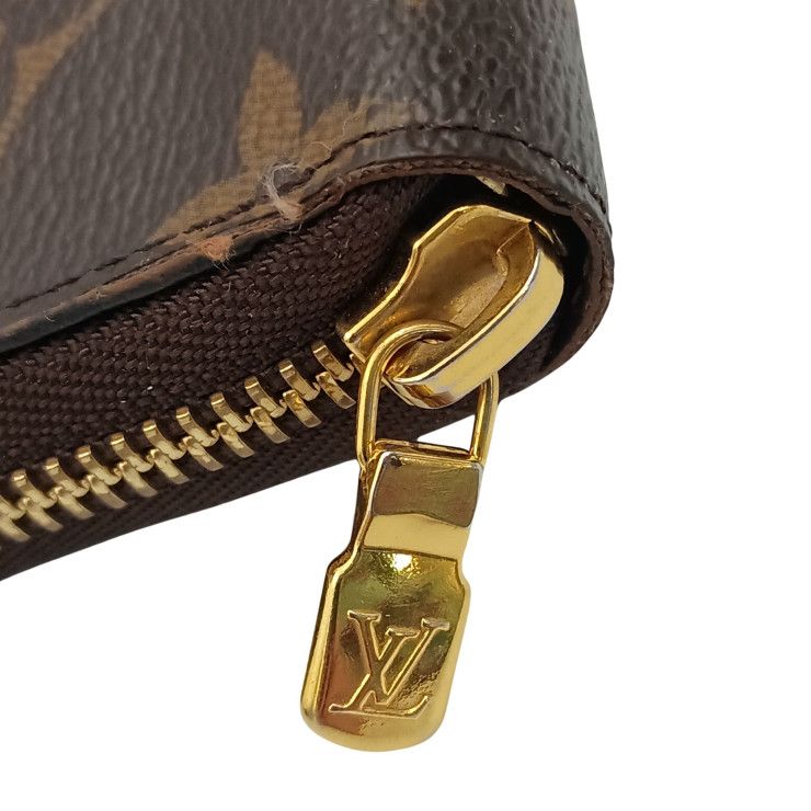 Louis Vuitton Wallet Zippy Organizer Brown Monogram Zip Around Travel Case Gold — view 6