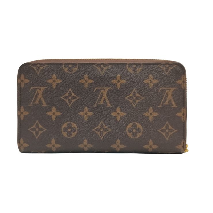 Louis Vuitton Wallet Zippy Organizer Brown Monogram Zip Around Travel Case Gold — view 3