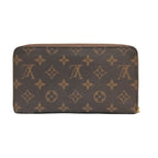 Louis Vuitton Wallet Zippy Organizer Brown Monogram Zip Around Travel Case Gold — view 3