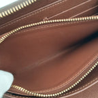 Louis Vuitton Wallet Zippy Organizer Brown Monogram Zip Around Travel Case Gold — view 9