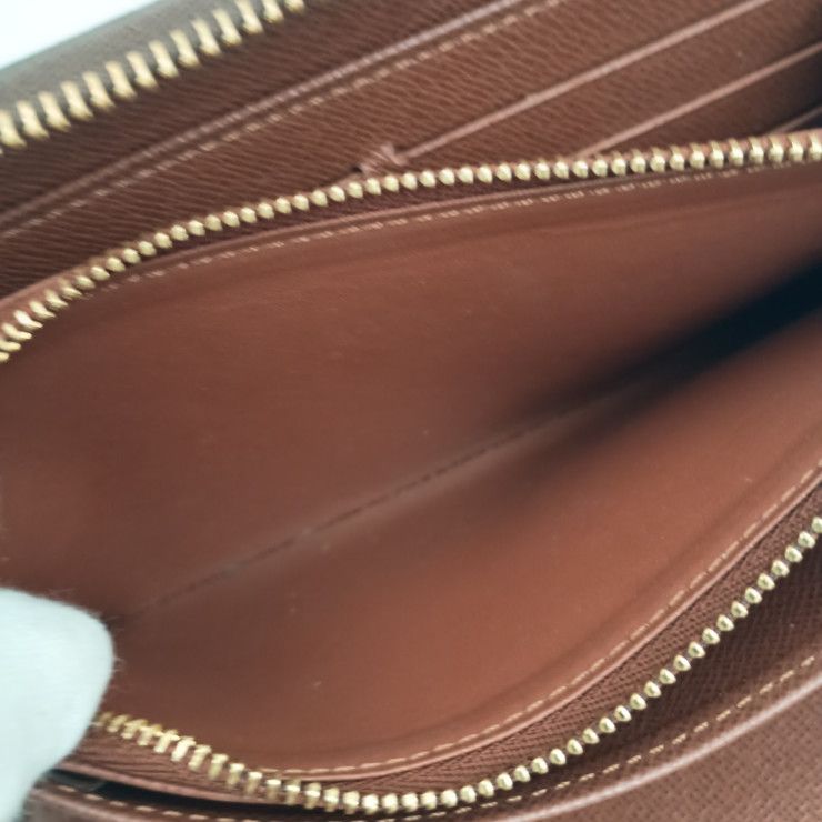 Louis Vuitton Wallet Zippy Organizer Brown Monogram Zip Around Travel Case Gold — view 9