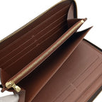 Louis Vuitton Wallet Zippy Organizer Brown Monogram Zip Around Travel Case Gold — view 8