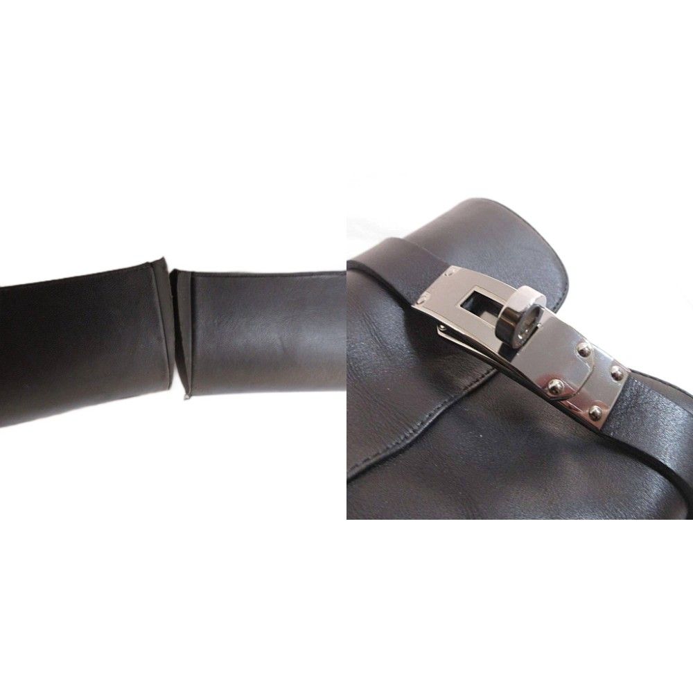 Hermes Joueuse Leather Short Boots Kelly Side Zip 35 Black — view 8