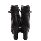 Hermes Joueuse Leather Short Boots Kelly Side Zip 35 Black — view 4