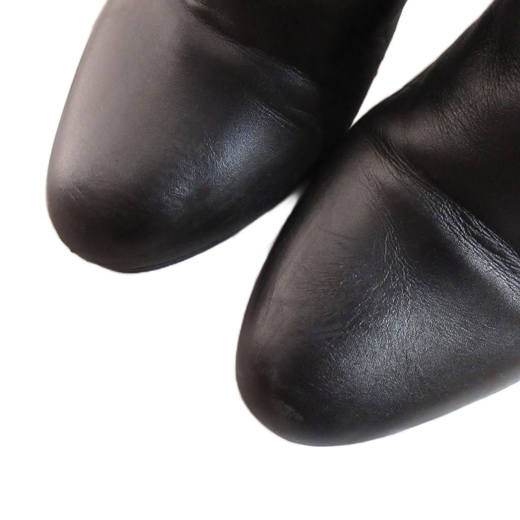 Hermes Joueuse Leather Short Boots Kelly Side Zip 35 Black — view 5