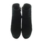 Prada Short Boots High Heel Platform Suede 36 Black — view 6