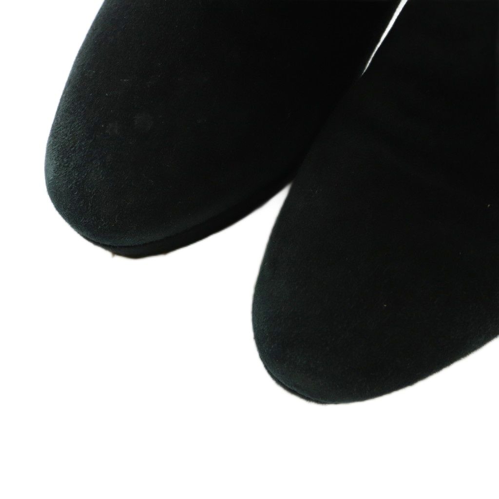 Prada Short Boots High Heel Platform Suede 36 Black — view 4