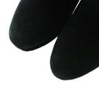 Prada Short Boots High Heel Platform Suede 36 Black — view 4