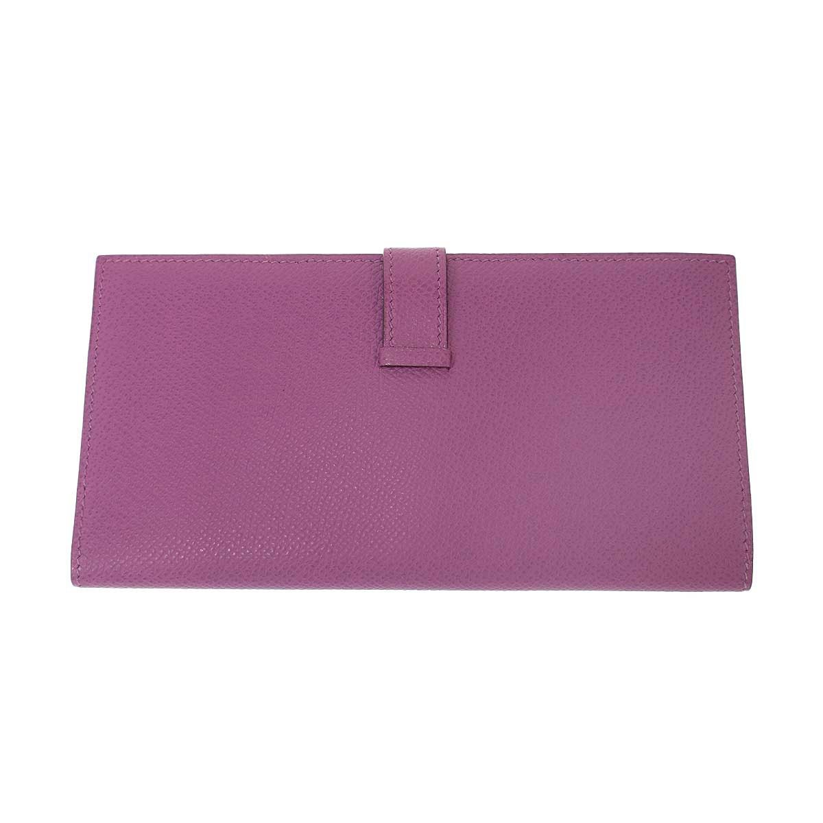 Hermes Bearn Soufflet Souffle Long Leather Wallet Pink — view 2