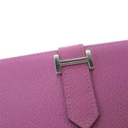 Hermes Bearn Soufflet Souffle Long Leather Wallet Pink — view 6