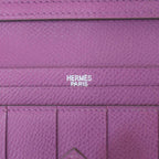 Hermes Bearn Soufflet Souffle Long Leather Wallet Pink — view 4
