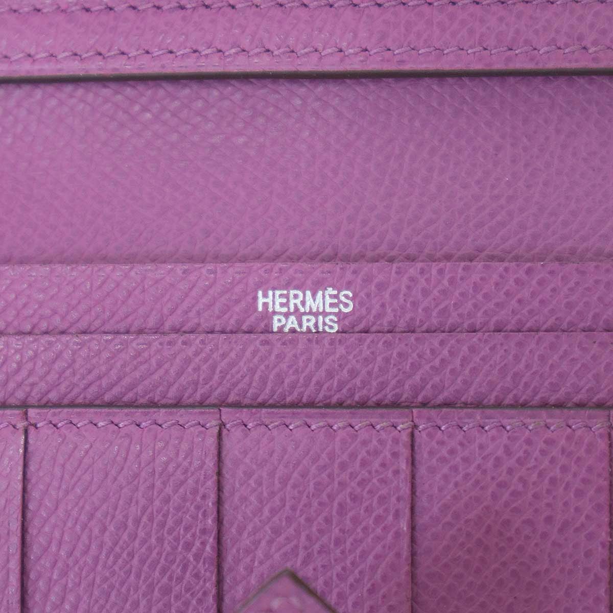 Hermes Bearn Soufflet Souffle Long Leather Wallet Pink — view 4