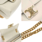 Celine Victoire Triomphe Shoulder Bag Soft Sapul Cafskin White — view 9