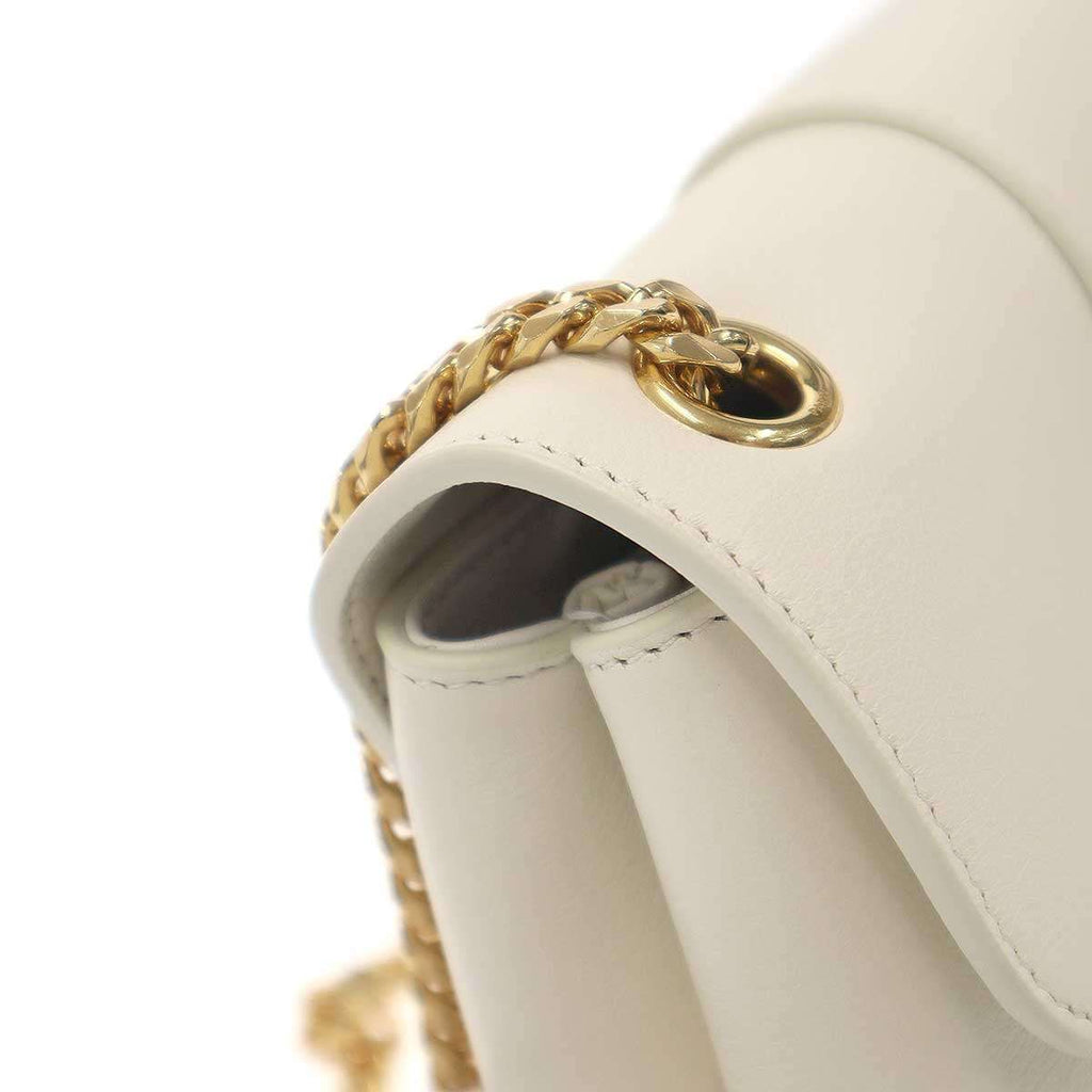 Celine Victoire Triomphe Shoulder Bag Soft Sapul Cafskin White — view 8