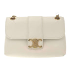 Celine Victoire Triomphe Shoulder Bag Soft Sapul Cafskin White — view 2