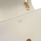 Celine Victoire Triomphe Shoulder Bag Soft Sapul Cafskin White — view 6