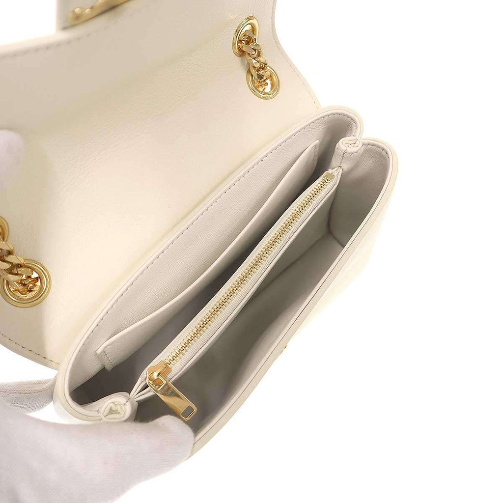 Celine Victoire Triomphe Shoulder Bag Soft Sapul Cafskin White — view 7