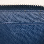 Prada Coin Case Triangle Logo 2 mm 003 Blue Black White Saffiano Baiade Zip — view 7