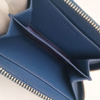 Prada Coin Case Triangle Logo 2 mm 003 Blue Black White Saffiano Baiade Zip — view 6