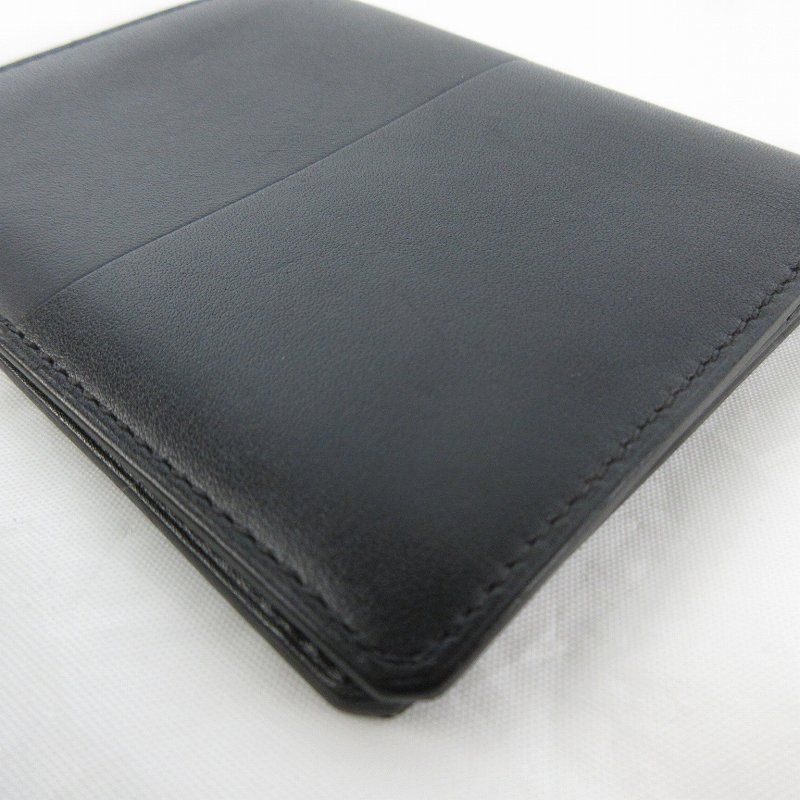 Hermes Manhattan Card Case Billfold Wallet Bifold Black Box Calf Veau Swift — view 6
