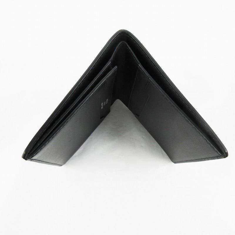 Hermes Manhattan Card Case Billfold Wallet Bifold Black Box Calf Veau Swift — view 4