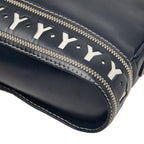 Saint Laurent Vintage Cut Out Shoulder Bag Navy Leather — view 4