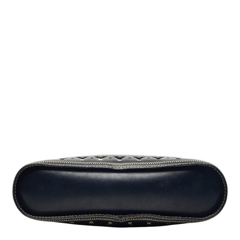 Saint Laurent Vintage Cut Out Shoulder Bag Navy Leather — view 3