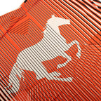 Hermes AU Galop Triangle Scarf Orange White Black Silk Jersey — view 3