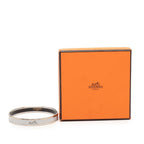 Hermes Enamel PM Bangle Silver Gray Metal Bracelet — view 6