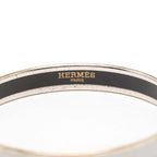 Hermes Enamel PM Bangle Silver Gray Metal Bracelet — view 5