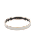 Hermes Enamel PM Bangle Silver Gray Metal Bracelet — view 4