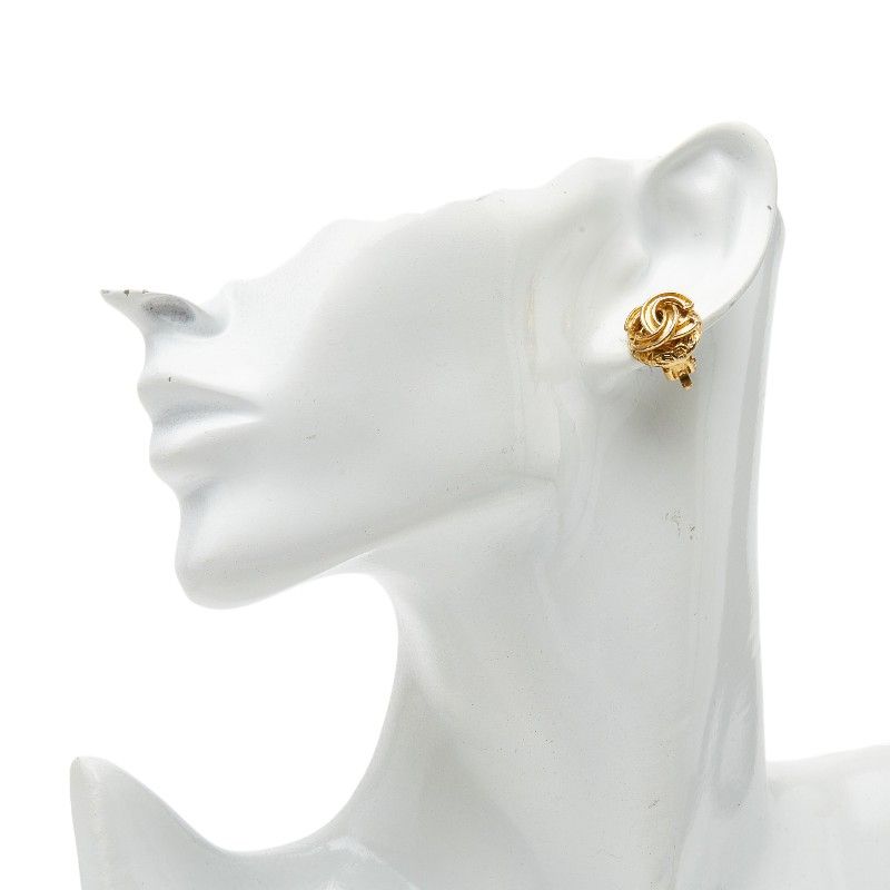 Chanel Vintage CC Logo Earrings Gold Plated — view 5
