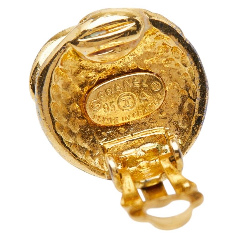 Chanel Vintage CC Logo Earrings Gold Plated — view 4