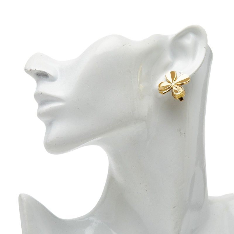 Chanel Clover Motif Earrings Gold Plated — view 5