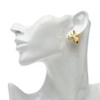 Chanel Clover Motif Earrings Gold Plated — view 5
